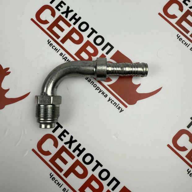 Фітинг 90 №10 діаметр 13мм  зовнішня різьба 7/8-18 під кліпси (Burgaflex), 120.0059