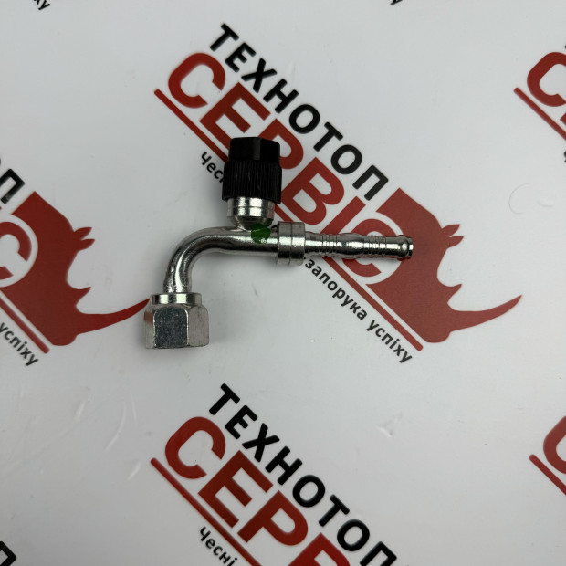 Фітинг 90 №6 діаметр 8мм з сервісним портом різьба 5/8-18 під кліпси (Burgaflex), 120.0061